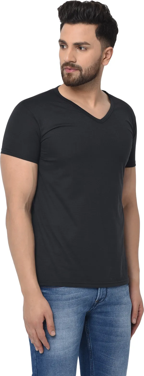 Black_Cotton_Solid_V_Neck_Regukar_Fit_T-Shirt_for_men