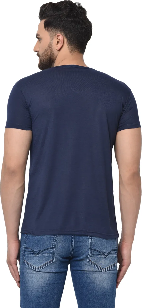 Dark_Blue_Cotton_Solid_V_Neck_Regukar_Fit_T-Shirt_For_Men