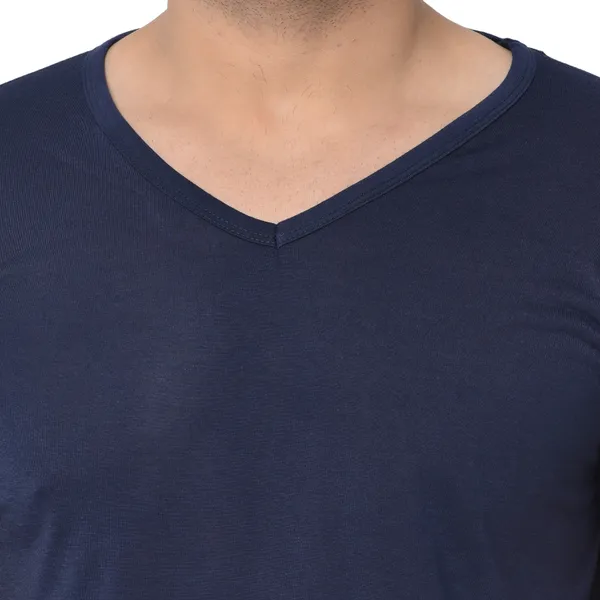 Dark_Blue_Cotton_Solid_V_Neck_Regukar_Fit_T-Shirt_For_Men