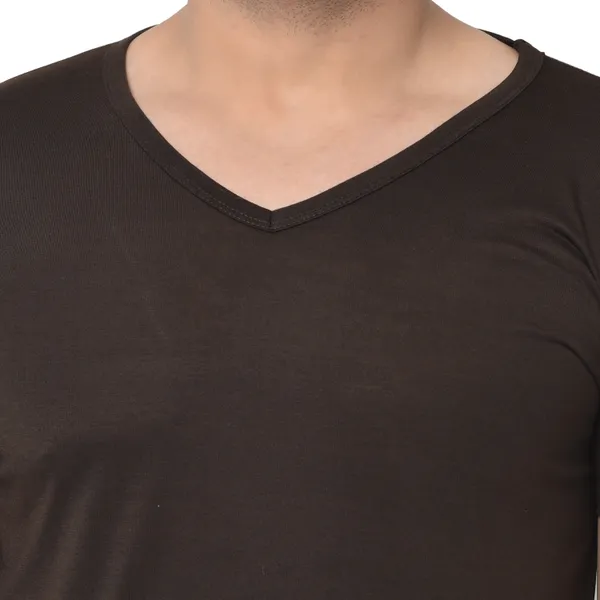 Brown_Cotton_Solid_V_Neck_Regukar_Fit_T-Shirt_for_men