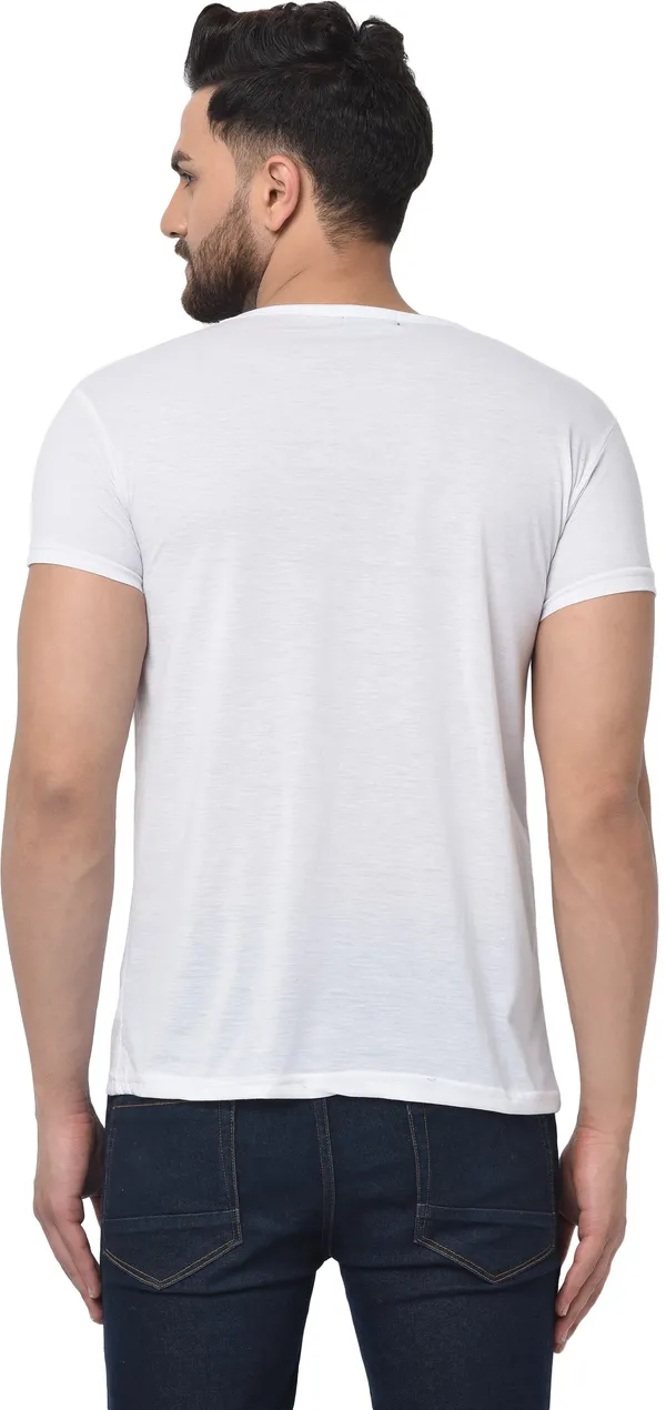 White_Cotton_Solid_V_Neck_Regukar_Fit_T-Shirt_For_Men