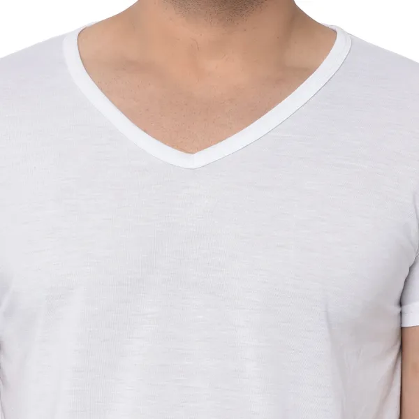 White_Cotton_Solid_V_Neck_Regukar_Fit_T-Shirt_For_Men