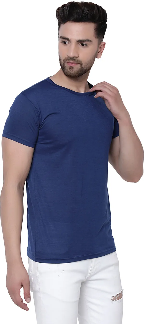 Blue_Cotton_Solid_Men_Round_Neck_Regukar_Fit_T-Shirt_For_Men