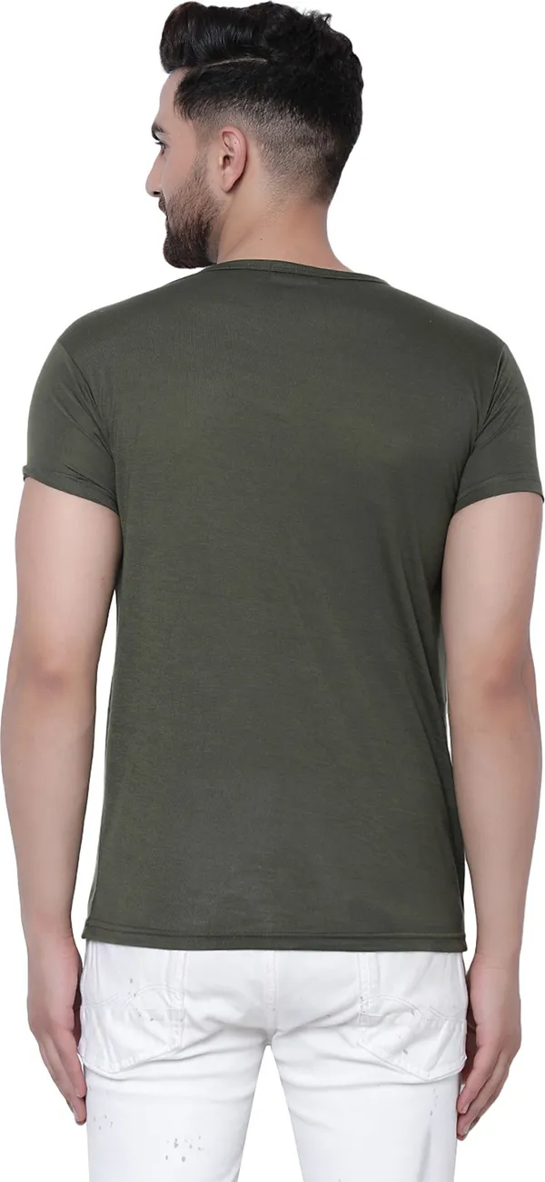 Green_Cotton_Solid_Men_Round_Neck_Regukar_Fit_T-Shirt_For_Men