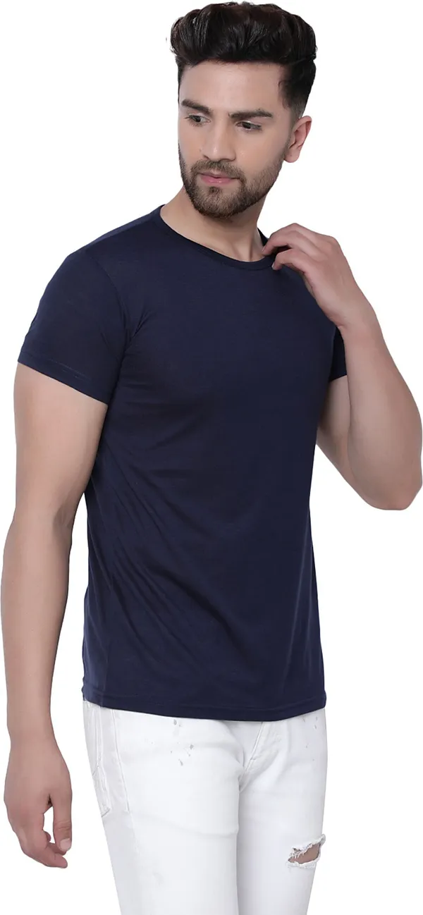 Blue_Cotton_Solid_Men_Round_Neck_Regukar_Fit_T-Shirt_For_Men