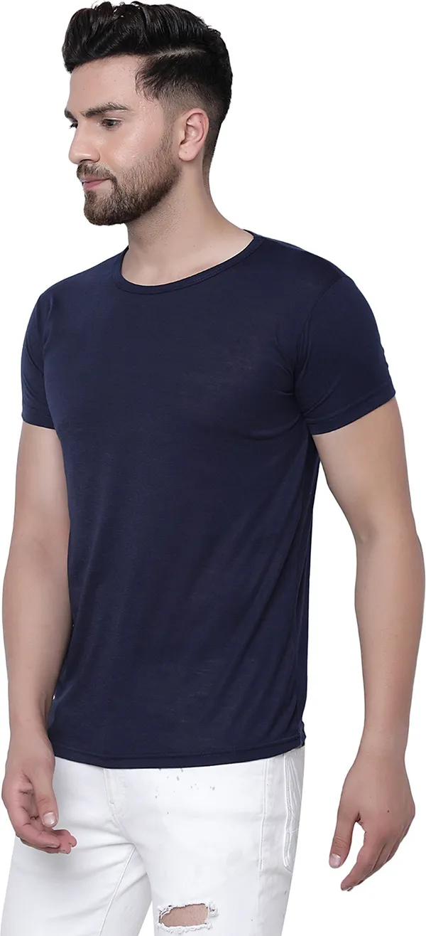 Blue_Cotton_Solid_Men_Round_Neck_Regukar_Fit_T-Shirt_For_Men