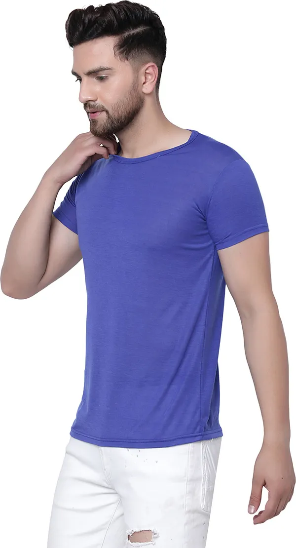 Dark_Blue_Cotton_Solid_Round_Neck_Regukar_Fit_T-Shirt_For_Men