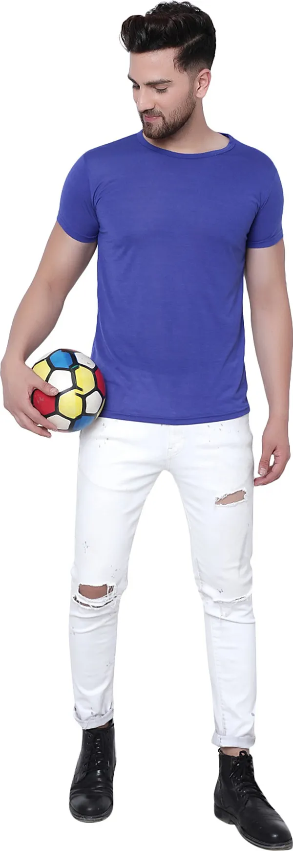 Dark_Blue_Cotton_Solid_Round_Neck_Regukar_Fit_T-Shirt_For_Men