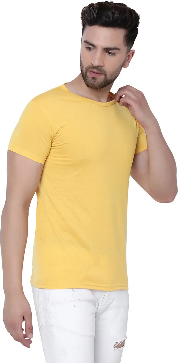 Yellow_Cotton_Solid_Round_Neck_Regukar_Fit_T-Shirt_for_men