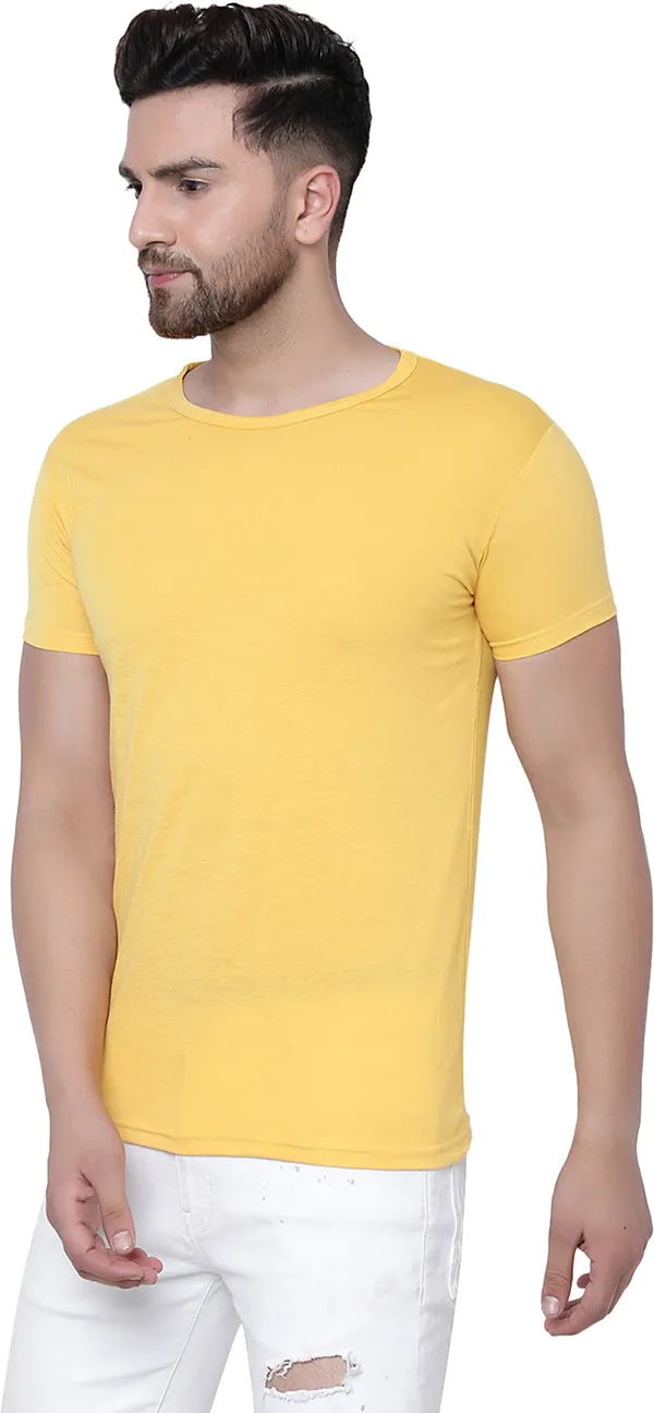 Yellow_Cotton_Solid_Round_Neck_Regukar_Fit_T-Shirt_for_men