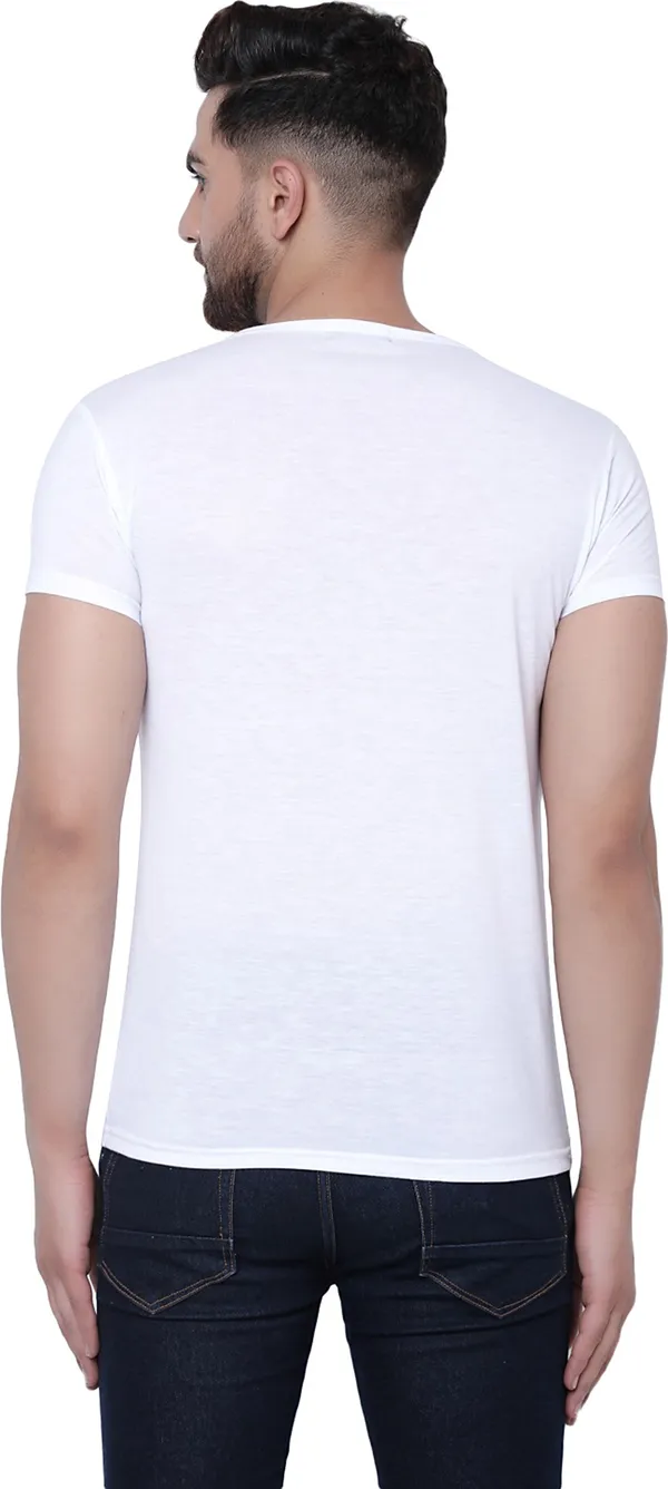 White_Cotton_Solid_Round_Neck__Regukar_Fit_T-Shirt_For_Men
