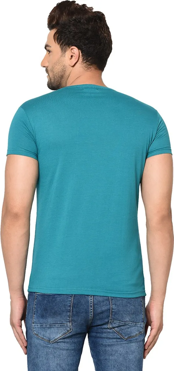 Blue_Cotton_Solid_V_Neck_Regukar_Fit_T-Shirt_For_Men