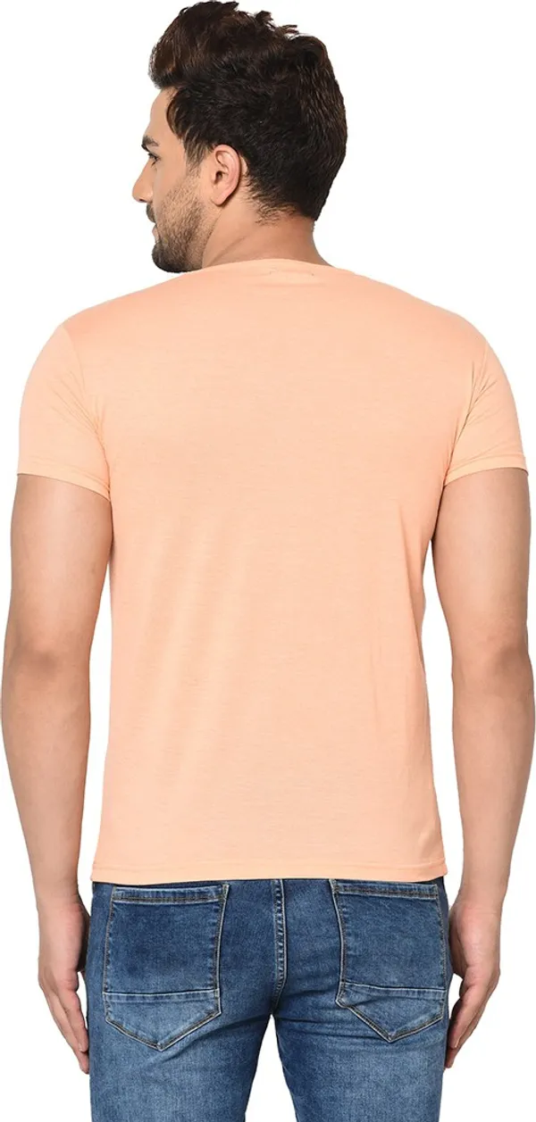 Beige_Cotton_Solid_V_Neck_Regukar_Fit_T-Shirt_For_Men