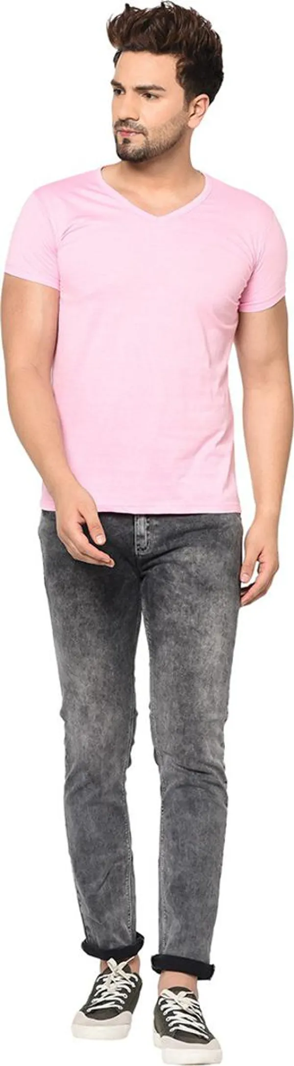 Pink_Cotton_Solid_V_Neck_Pink_Regukar_Fit_T-Shirt_for_men