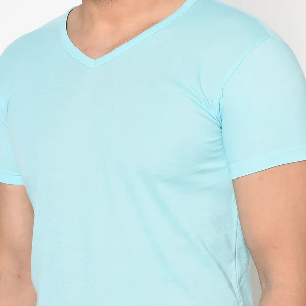 Blue_Cotton_Solid_Men_V_Neck_Regukar_Fit_T-Shirt_For_Men