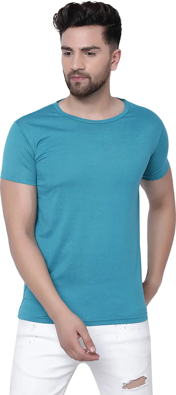 Dark_Blue_Cotton_Solid_Round_Neck_Regukar_Fit_T-Shirt_For_Men