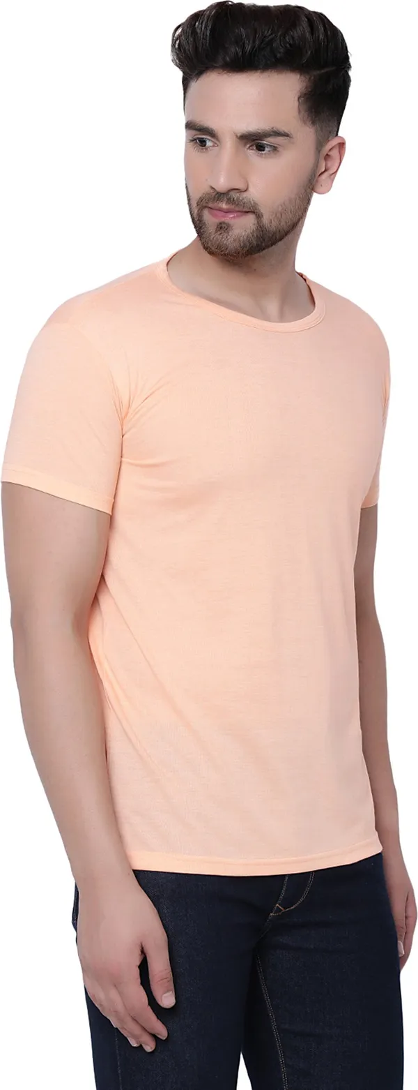 Beige_Cotton_Solid_Round_Neck_Regukar_Fit_T-Shirt_For_Men