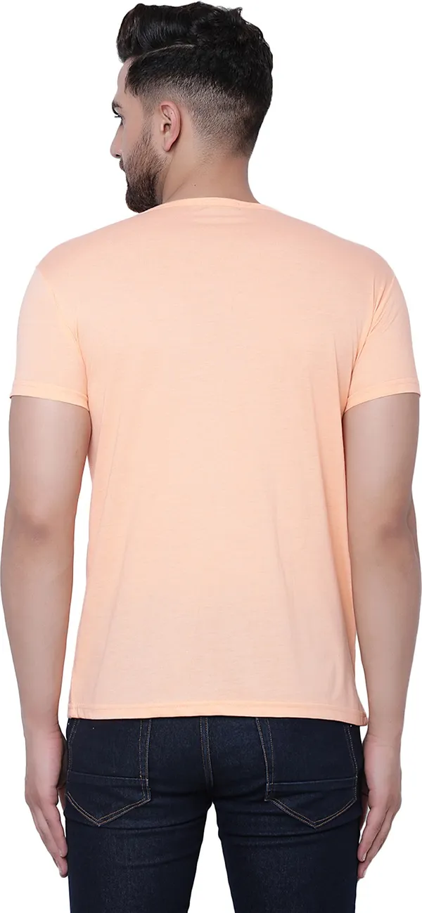 Beige_Cotton_Solid_Round_Neck_Regukar_Fit_T-Shirt_For_Men