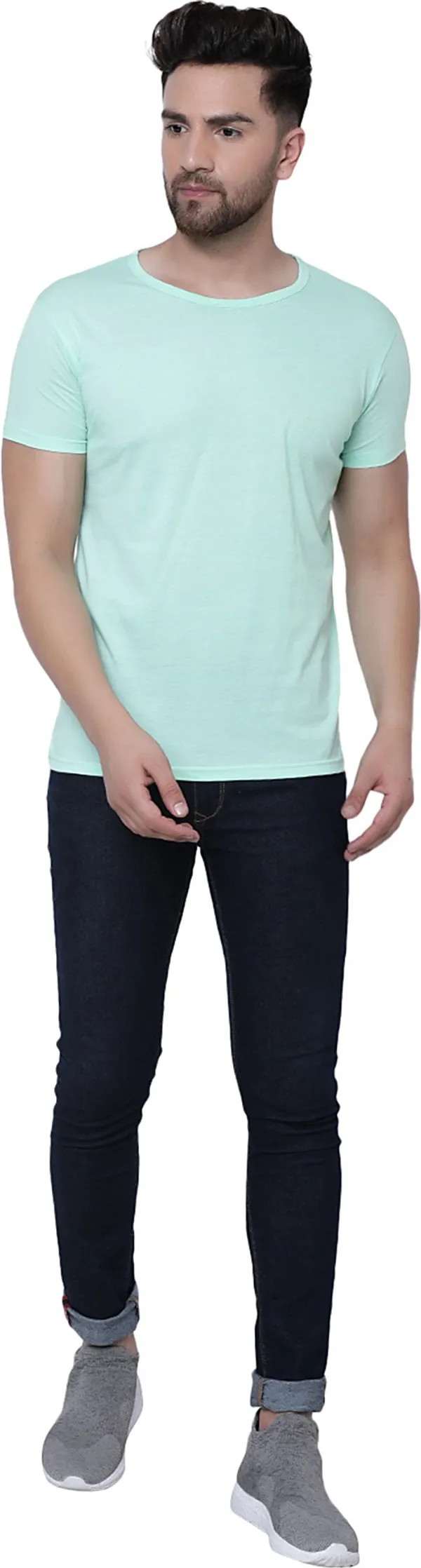 Green_Cotton_Solid_Round_Neck_Regukar_Fit_T-Shirt_for_men