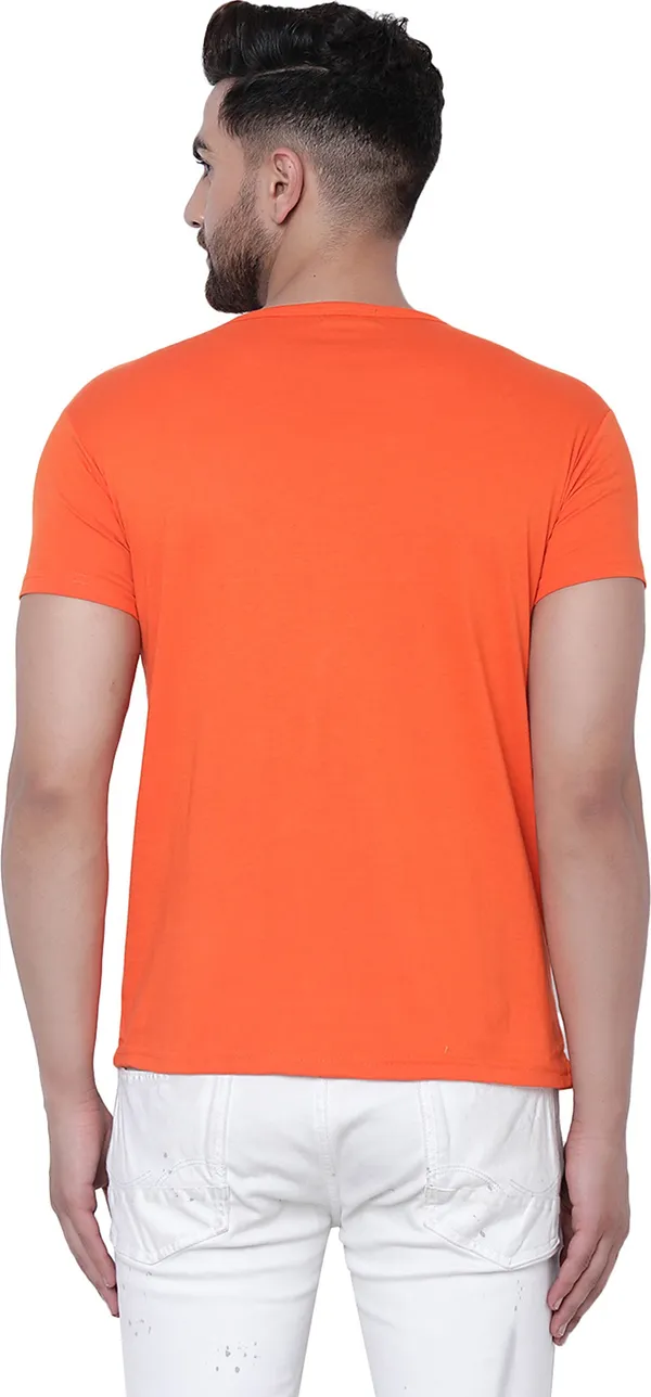 Orange_Cotton_Solid_Men_Round_Neck_Orange_Regukar_Fit_T-Shirt_For_Men