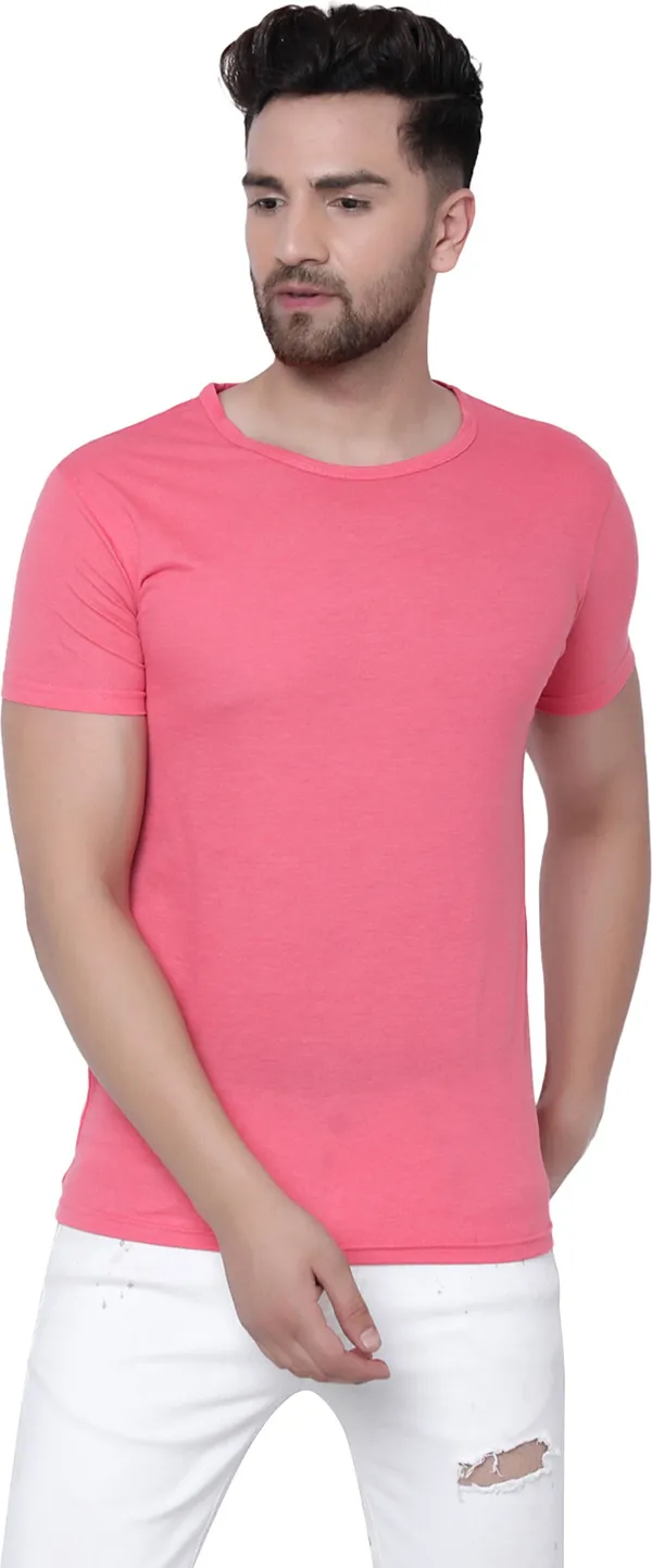 Red__Cotton_Solid_Round_Neck__Regukar_Fit_T-Shirt_For_Men