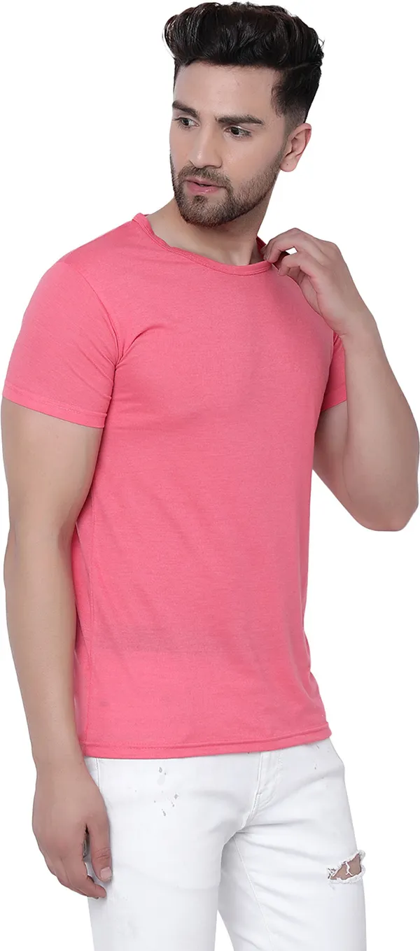 Red__Cotton_Solid_Round_Neck__Regukar_Fit_T-Shirt_For_Men