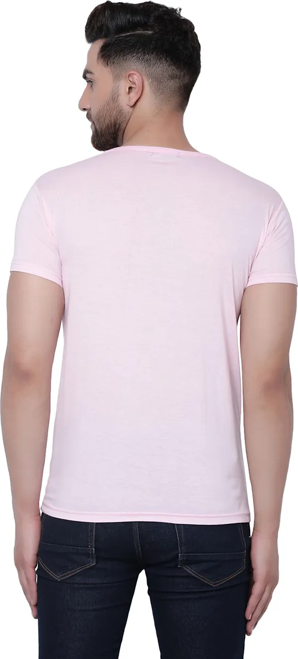 Pink_Cotton_Solid_Round_Neck_Regukar_Fit_T-Shirt_For_Men