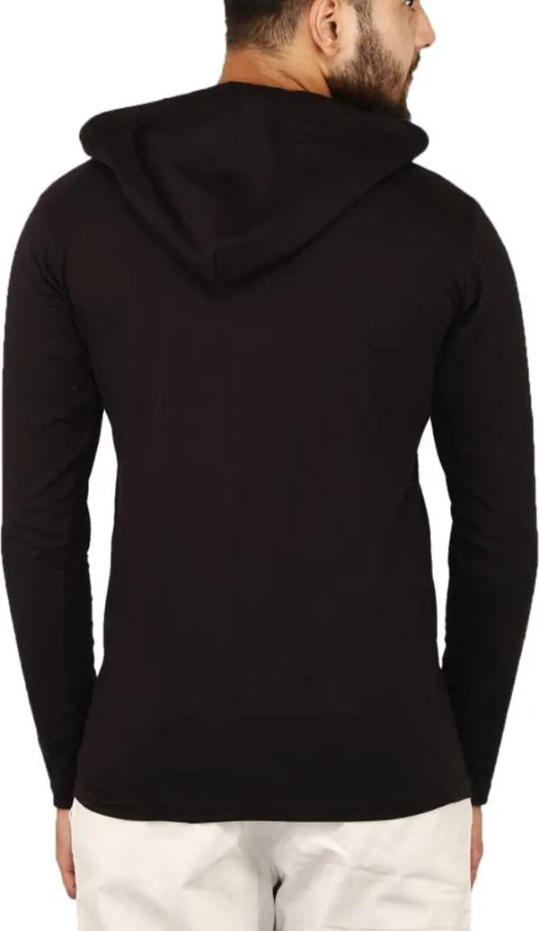 Black_Cotton_Solid_Men_Hooded_Neck_Regukar_Fit_T-Shirt_For_Men