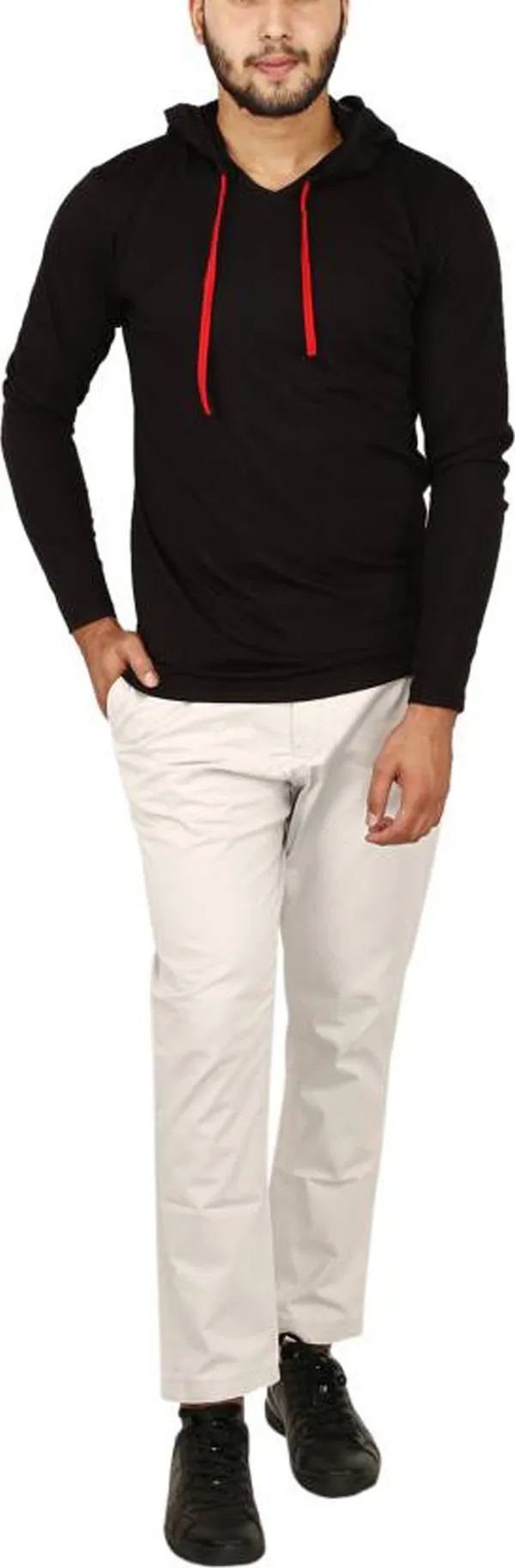 Black_Cotton_Solid_Men_Hooded_Neck_Regukar_Fit_T-Shirt_For_Men