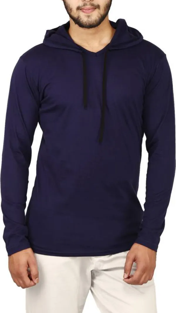 Dark_Blue_Cotton_Solid_Hooded_Neck_Regukar_Fit_T-Shirt_For_Men