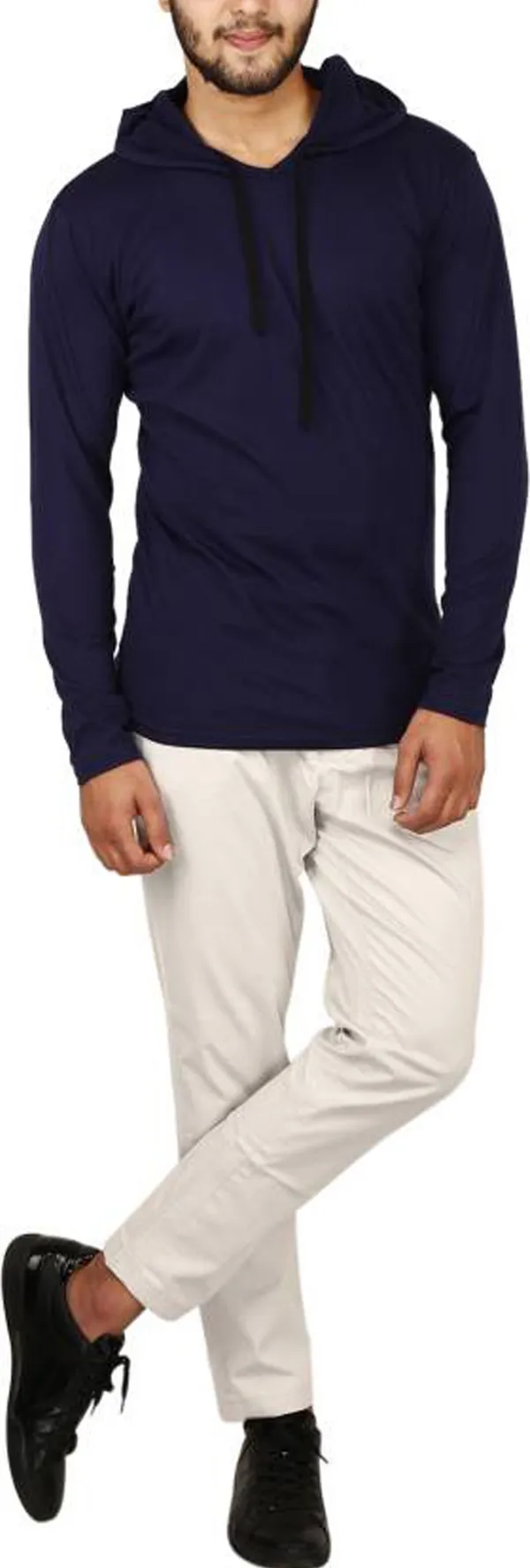 Dark_Blue_Cotton_Solid_Hooded_Neck_Regukar_Fit_T-Shirt_For_Men