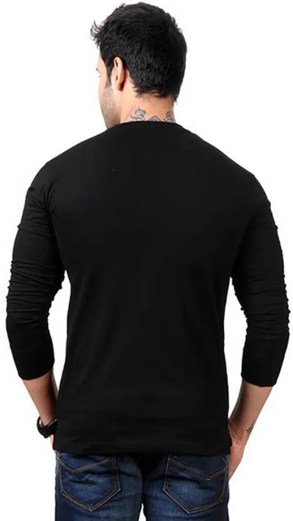 Black_Cotton_Solid_Henley_Neck_Regukar_Fit_T-Shirt_For_Men