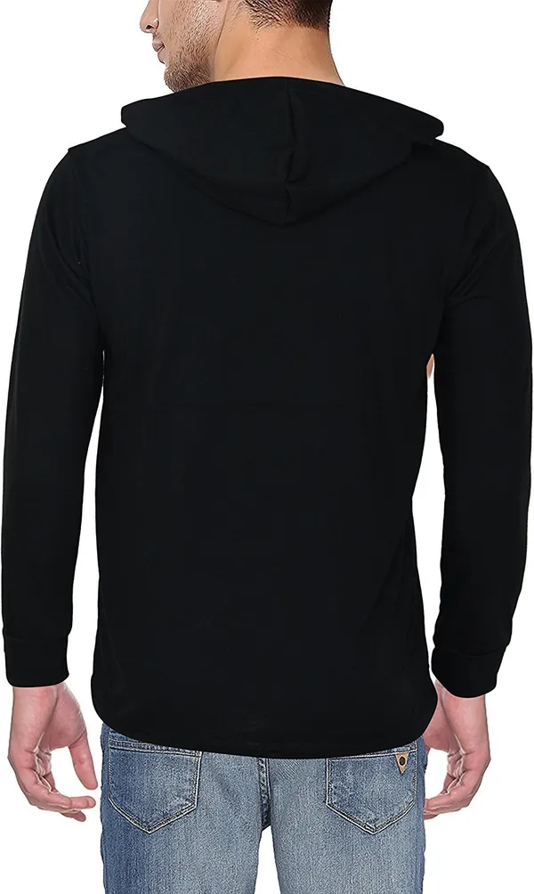 Black_Cotton_Solid_Hooded_Neck_Regukar_Fit_T-Shirt_For_Men