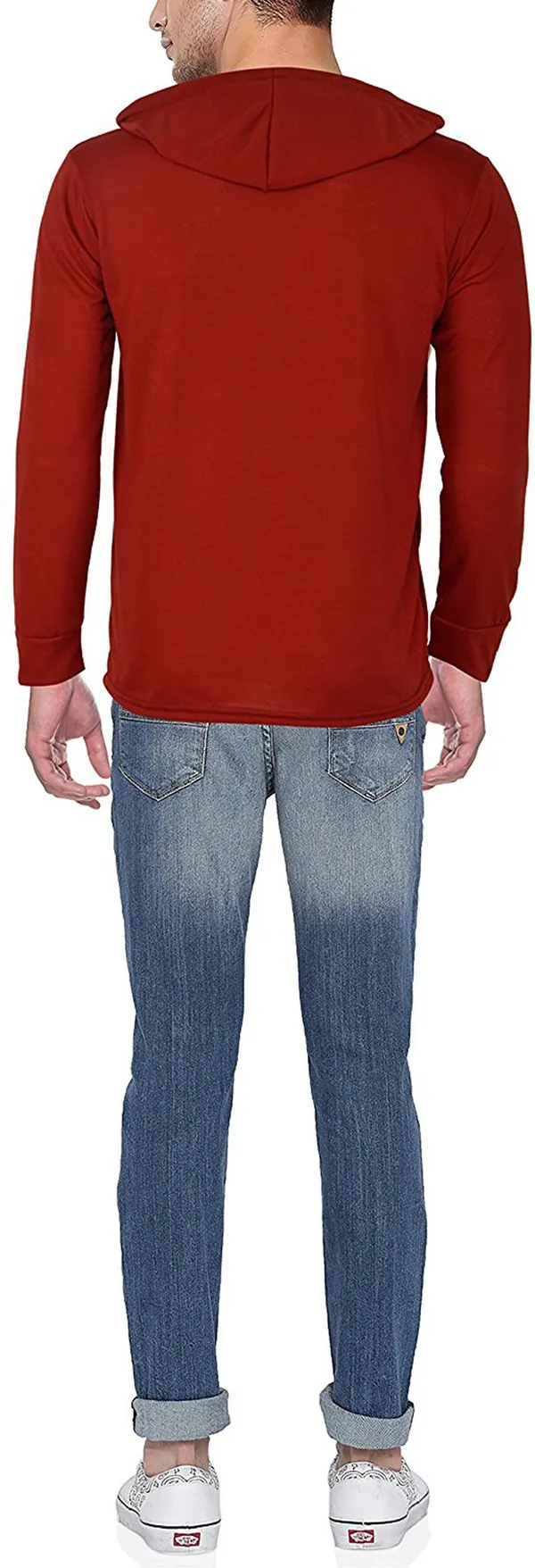 Maroon_Cotton_Solid_Hooded_Neck_Regukar_Fit_T-Shirt_for_men