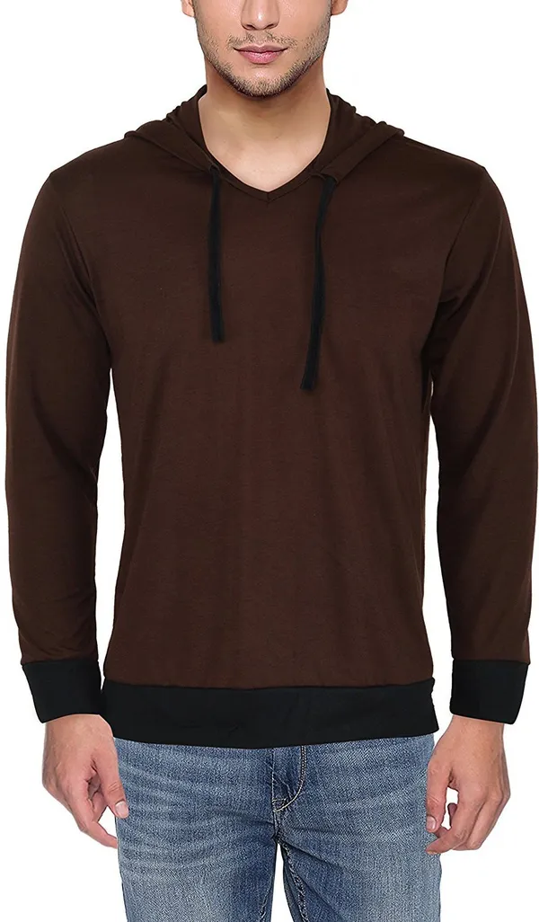 Brown_&_Black_Cotton_Solid_Men_Hooded_Neck_Brown,_Regukar_Fit_T-Shirt_For_Men