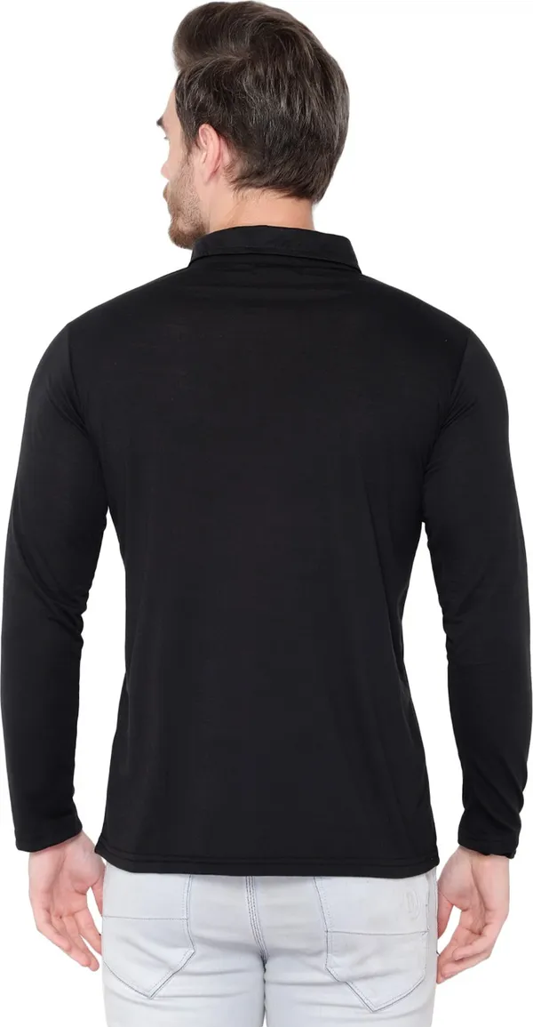 Black_Cotton_Solid_Polo_Neck_Regukar_Fit_T-Shirt_For_Men