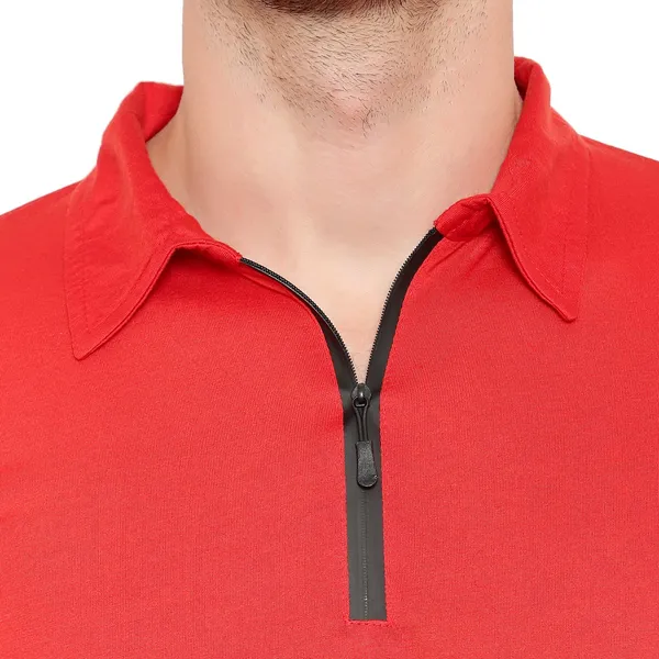 Red_Cotton_Solid_Polo_Neck_Regukar_Fit_T-Shirt_For_Men
