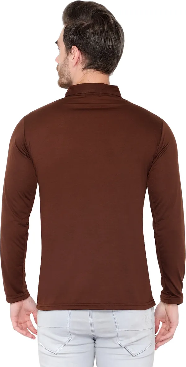 Brown_Cotton_Solid_Polo_Neck__Regukar_Fit_T-Shirt_For_Men