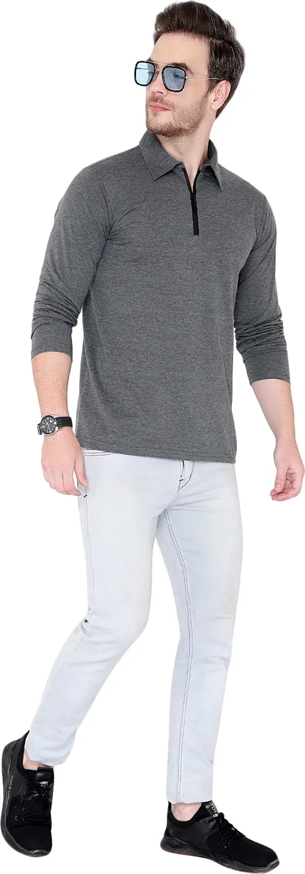 Grey_Solid_Cotton_Polo_Neck_T-Shirt_for_Men_|_Regular_Fit