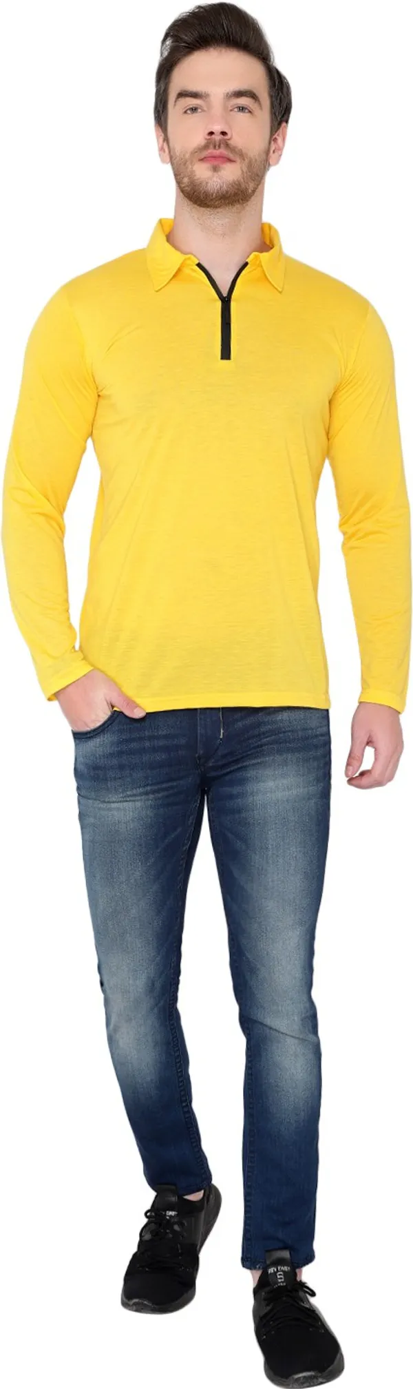 Yellow_Solid_Cotton_Polo_T-Shirt_for_Men_|_Regular_Fit
