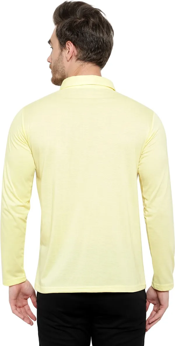 Yellow_Cotton_Solid_Polo_Neck_Regukar_Fit_T-Shirt_For_Men