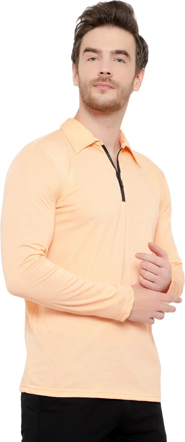 Beige_Cotton_Solid_Polo_Neck_Regukar_Fit_T-Shirt_For_Men