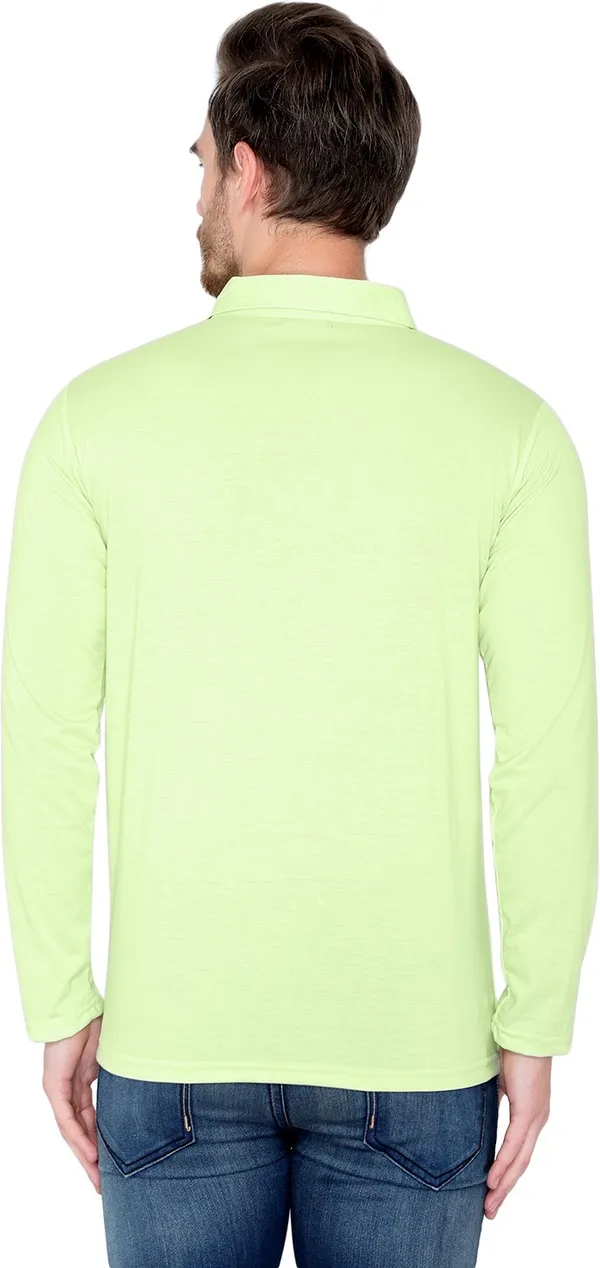 Light_Green_Cotton_Solid_Polo_Neck_Regukar_Fit_T-Shirt_For_Men