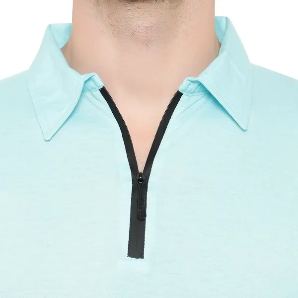 Blue_Cotton_Solid_Polo_Neck_Regukar_Fit_T-Shirt_For_Men