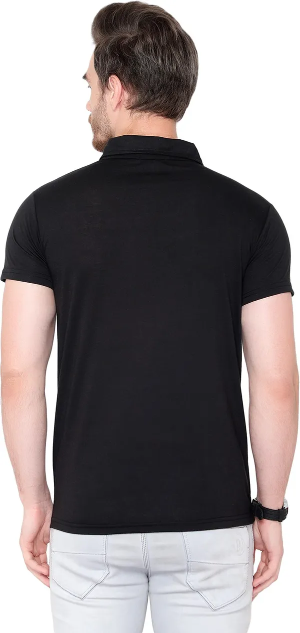 Black_Cotton_Solid_Polo_Neck_Regukar_Fit_T-Shirt_For_Men