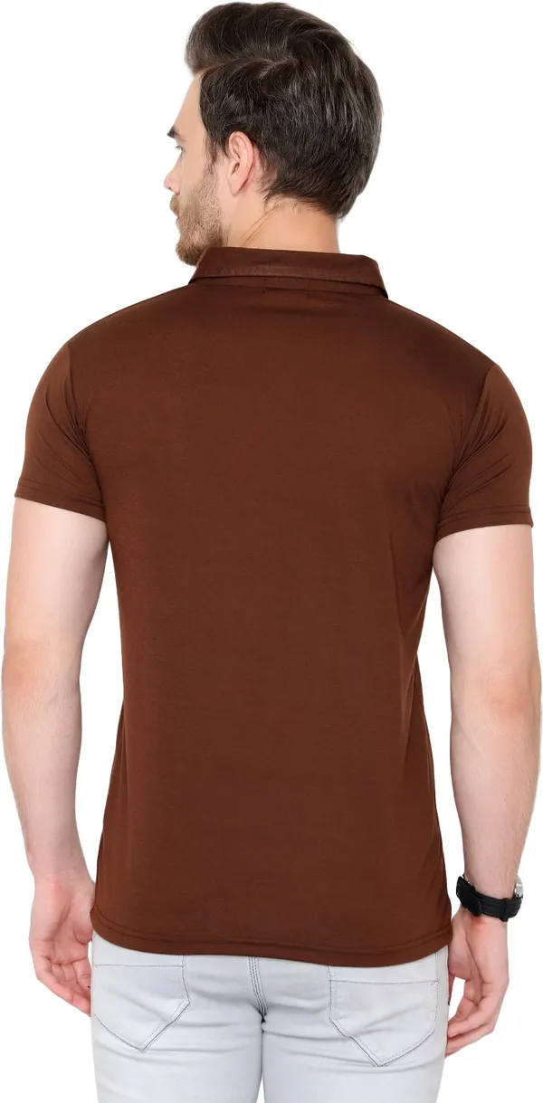 Brown_Cotton_Solid_Polo_Neck__Regukar_Fit_T-Shirt_For_Men