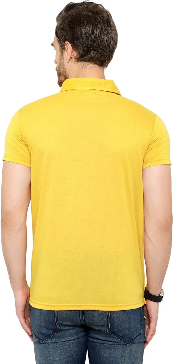 Yellow_Cotton_Solid_Polo_Neck_Regukar_Fit_T-Shirt_For_Men