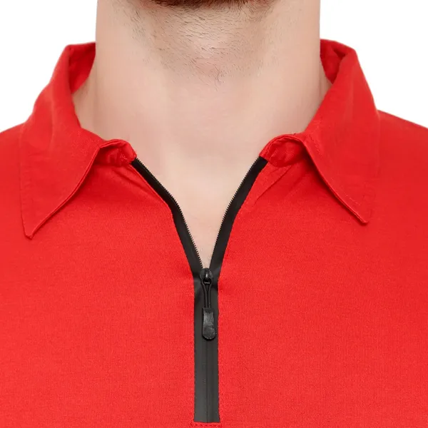 Red_Cotton_Solid_Polo_Neck_Regukar_Fit_T-Shirt_For_Men