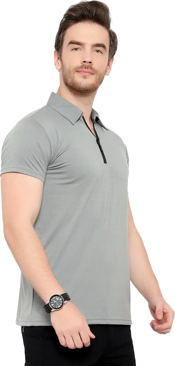 Grey_Cotton_Solid_Polo_Neck_Regukar_Fit_T-Shirt_For_Men