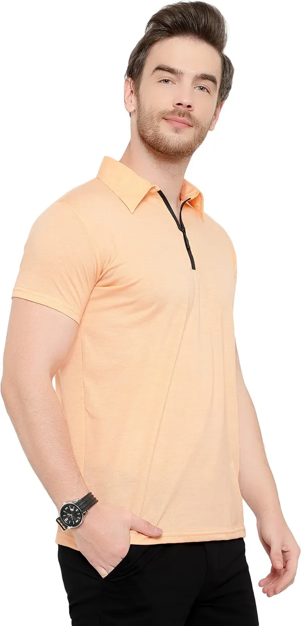 Beige_Cotton_Solid_Polo_Neck_Regukar_Fit_T-Shirt_For_Men